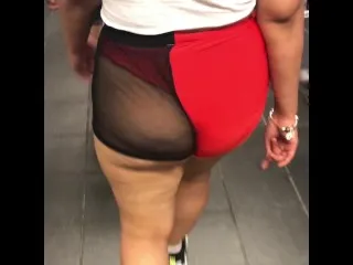 Wife in Mesh Shorts Strolls Train Station - Explicit Video