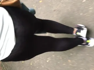 See Through Leggings Exposed in Park - Flower Panties Wife Caught