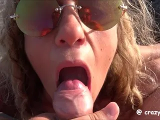 Seaside Blowjob & Mouth Cumming