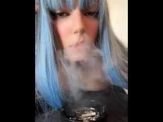 Barely Legal Bluehair Smokes, Big Tits - Full Video on OnlyFans/ManyVids