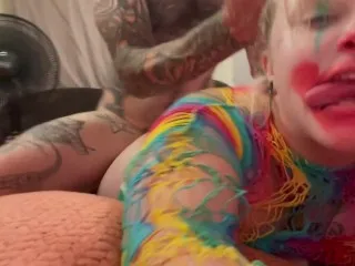 Tattoo'd Stud Pummels Crazy Slut to Orgasm