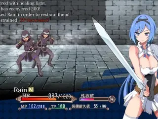 Blue-Haired BDSM Paladin vs Knight - Intense Night Battle