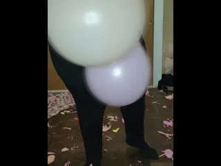 Balloon Room Cleanup After Record Breaking Orgy!