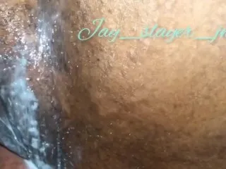 Deep Ebony Anal Cumshot - Legs On Shoulder