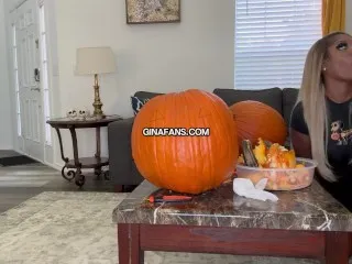 Stepbro Sneaks Dick into Pumpkin, Sister Joins