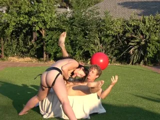 Pegging Outdoors: Huge Dick, Grassy Ass Play