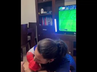 Fat Cock Blowjob Stops FIFA Playing😱