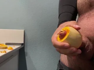 Hardcore Cock Jerking w/ Butternut Sqsh