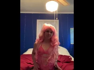 Cosplay MILF in Pink Wig & Lingerie - Intimate POV Pussy Showcase