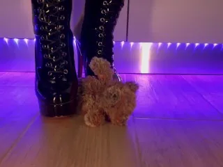 Black Teddy Bear Domination: Crushing, Trampling with High-Heels