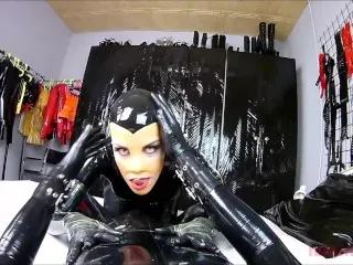 Black Latex Catsuit POV Blowjob Scene 2