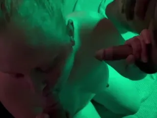 Double Blowjob w/ Penis Thrusting intensely