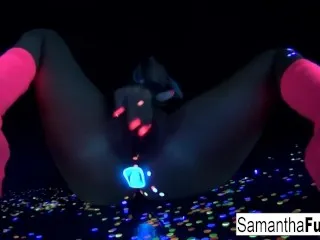 Samantha's Black Light Solo - Scorching Hot Orgasm