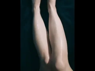 Nerdy Foot Fetish: Massaging Long Legs in Knee High Socks