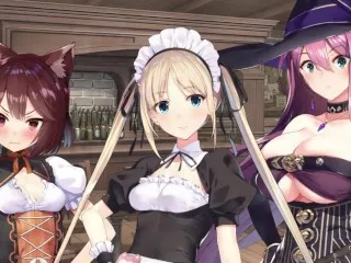 (Sexy Maids & Monks, X-world Tavern 3) Heroines Maid Chan & Priestess Pulleria! (Mega-Boobs Fantasy Game Live Play Vid)