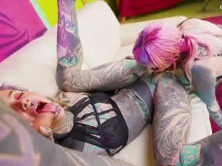 Heavily Tatted Cuties Anally Fucked Deep - Ass2Mouth, Facials