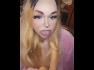 BBW Gamer Princess Takes Dildo, Ahegao Erotica