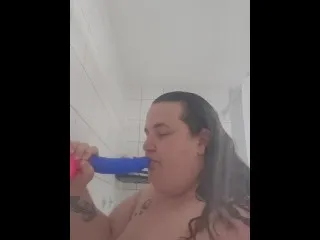 Shower Sex with Dildo - Intense Scene