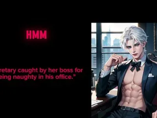 [Boss Caught Naughty Secretary ASMR, NSFW Male Moans]