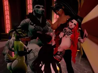 Human/Furry Mass Orgy