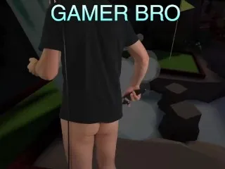 VR Golf Malfunction: Gamer Bro's NSFW Moment