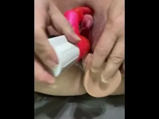 Hardcore Double-Vag Dildo Action