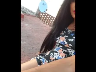 Mexicana rooftop fuck on her house