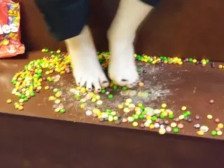 Barefoot Skittles Stomping Hardcore