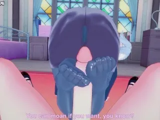 Emilia's Intense Footjob Hentai POV - Demon King Academy