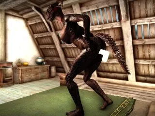 Argonian Mage Masturbates Magically