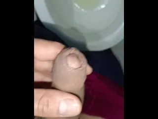 Vertical Pee Fetish with Big, Hard Cock Orgasm