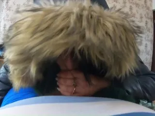 Deep Throat Blowjob with MilfyCalla in Fur Puffer Jackets 202