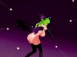 Morrigan Aensland X-Rated Dance, Big Boob Succubus MMD 3D