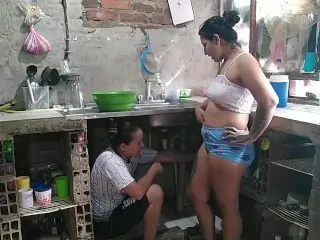 Neighbor's Wife Blowjob While Husband Away - Intense Action