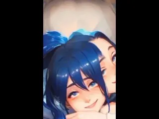 Blue-Haired Anime Girl Rough Doggystyle