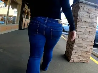 Wife's Whale Tail Out in Public Thong Display