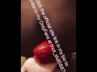 Stretching Anus on Apple Insertion