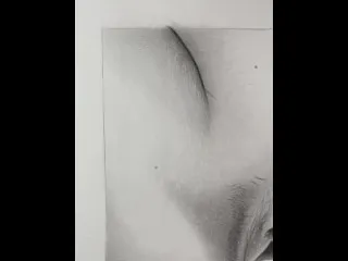 Hot Girl Fucks Huge Cock - Incredible Realistic Drawing