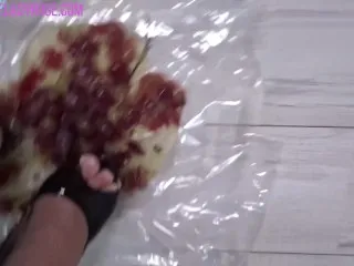 Crushing Grapes in High Heels - Destructive Food Fetish