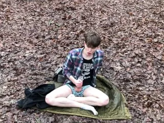 Outdoor Daddy Filmed & Cum as Volcano - Cute Boy Camping