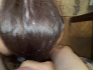 Strong Hair, Big Cumshot! Cum-Enhanced Hair Brushing