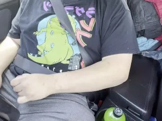 Gay Chub Cocks & Cums in Car
