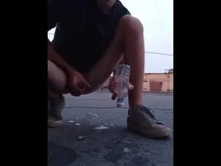 Orgasm on Rooftop from Bottle