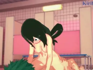 Intense Shower Sex - Tsuyu & Deku (MyHeroAcademia Hentai)