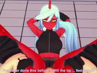 Footjob Daemon - Train Sexy Kneesocks, Hentai POV - Panty & Stocking