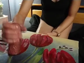 Intense Handjob & Big Cumshot - Pornstar Names