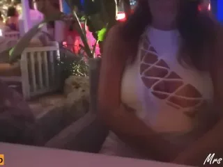 Exposed Milf's Big Nips at Bar - Sensual Glance