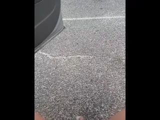 Car Side POV - Public Squirting Spectacle