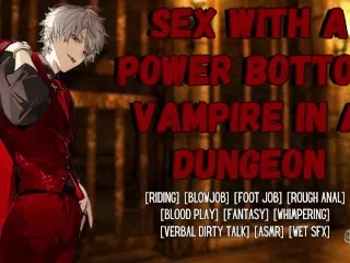 Power Vampire Top in Dungeon - Moaning Male Sex