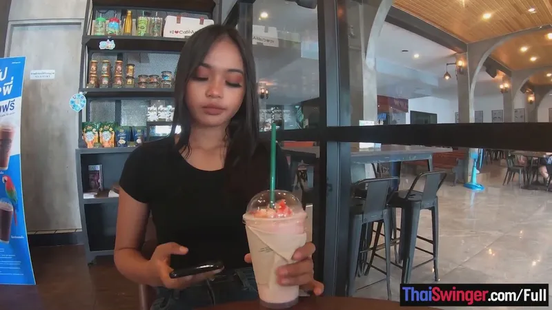 Gorgeous Big Ass Asian Teen GF's Starbucks Date Hookup